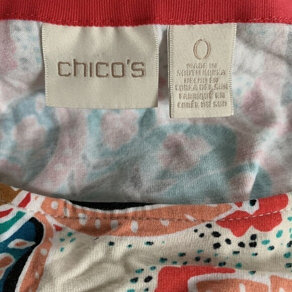 Chico's Womens Size Small Multicolor Paisley Print Rayon Stretch Blouse Top - Picture 4 of 6
